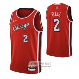 Camiseta Chicago Bulls Lonzo Ball NO 2 Ciudad 2021-22 Rojo